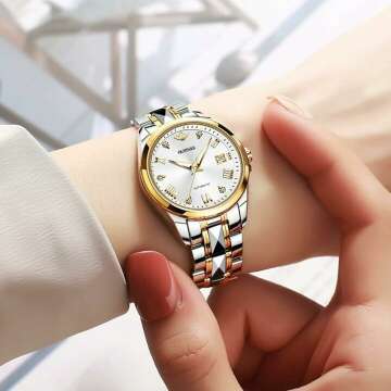 OLEVS Ladies Automatic Luxury Watch with Diamonds