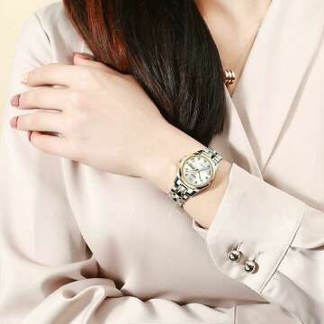 OLEVS Ladies Automatic Luxury Watch with Diamonds