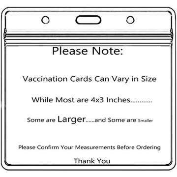 5 Pack-CDC Vaccine Card Protector 4 X 3 Inches Immunization Record Vaccination Cards Holder Clear Vinyl Plastic Sleeve 3 X 4 with Waterproof Type Resealable Zip (Card Holder Only)