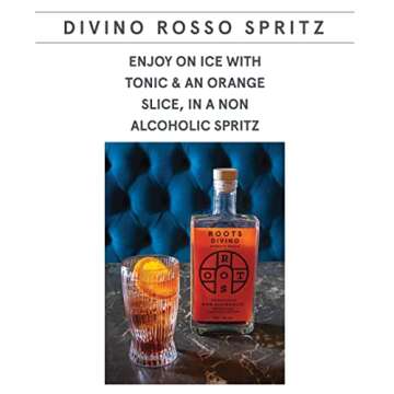 Roots Divino Rosso Non Alcoholic Vermouth | Multiple Gold award winning wine-based zero proof aperitif | Handcrafted with greek bitter oranges and wormwood | Low Cal | Made in Greece | 23.7fl oz (700ml)