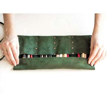 Personalized Leather Pencil Roll for Artists