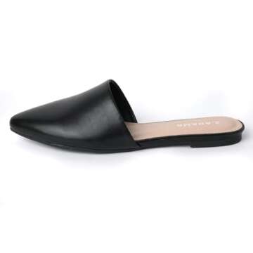 J. Adams Lennox Mules for Women - Vegan Leather Pointed Toe Slides