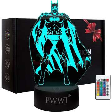 3D Batman Night Light - Color Changing LED Lamp