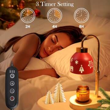 Loowoko Candle Warmer Lamp, Housewarming Gifts for New Home Room Decor, Timable & Dimmable Scented Wax Melter with 2 Bulbs, Gift for Female