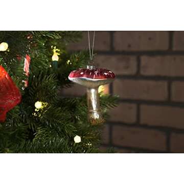 North Star Christmas | Mushroom Glass Ornament | Food Collection