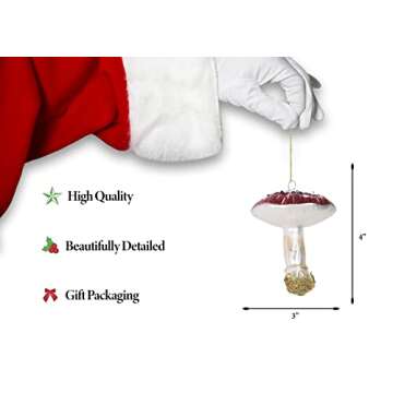 North Star Christmas | Mushroom Glass Ornament | Food Collection