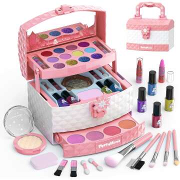 Kids Makeup Kit - 35 Pcs Safe Real Cosmetics Set