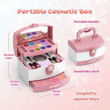 Kids Makeup Kit - 35 Pcs Safe Real Cosmetics Set