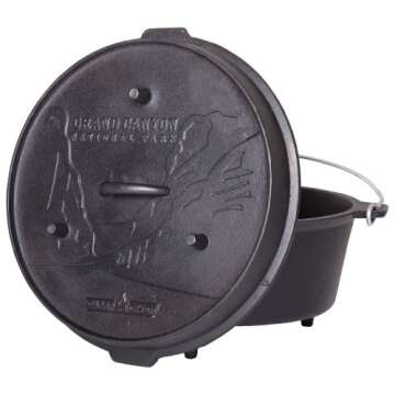 Camp Chef Deluxe 14 Dutch Oven - Cast Iron Dutch Oven with Lid & Lid Lifter for Indoor & Outdoor Cooking - 12 Quarts