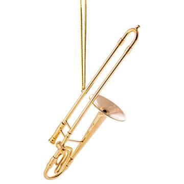 Broadway Gifts Gold Trombone Christmas Tree Ornament Decoration 4 inches