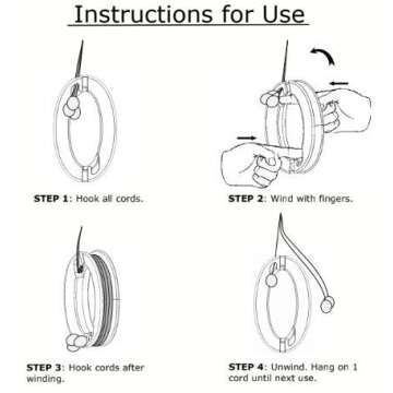 Iba Innovations Blind Cord Winder - No Wall Damage Safety Blind Cord Wrap Cleat Alternative (Clear, 2 - Pack)