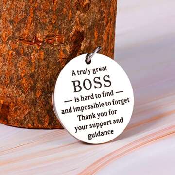 Boss Day Gifts for Women Men, Boss Appreciation Keychain Gifts for Bosses, Boss Lady Gifts for Women, Thank You Boss Gifts Idea, Boss's Day Gifts for Her Him, Coworker Employee Christmas Gift for Boss