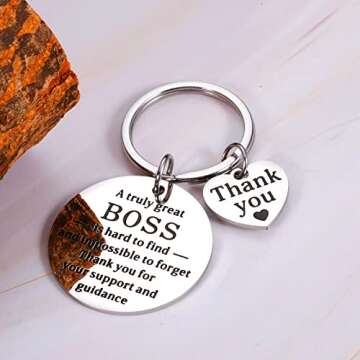 Boss Day Gifts for Women Men, Boss Appreciation Keychain Gifts for Bosses, Boss Lady Gifts for Women, Thank You Boss Gifts Idea, Boss's Day Gifts for Her Him, Coworker Employee Christmas Gift for Boss