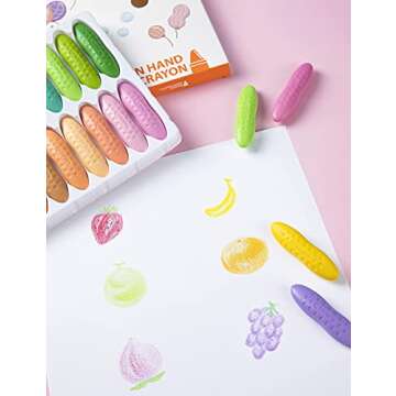 YPLUS Peanut Crayons for Kids, 24 Pastel Colors Washable Toddler Crayons, Non-Toxic Baby Crayons for ages 2-4, 1-3, 4-8, Coloring Art Supplies