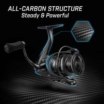 Piscifun Carbon X II Spinning Reels, Light to 5.5oz, Upgrade Spinning Fishing Reel, Carbon Frame and Rotor, 6.2:1, 10+1 Double Shielded BB, Smooth Powerful Freshwater and Saltwater Fishing Reel-3000