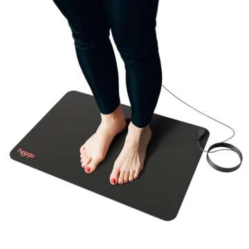 Hooga Grounding Mat for Sleep, Energy, Pain Relief, Inflammation, Balance, Wellness. Earth Connected Therapy. Indoor Grounding at Home, Office, Work. 15 Foot Cord Included. Conductive Carbon (2 Pack)