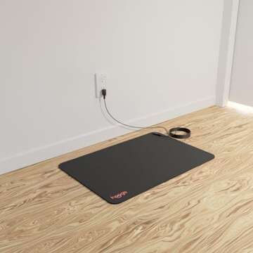 Hooga Grounding Mat for Sleep, Energy, Pain Relief, Inflammation, Balance, Wellness. Earth Connected Therapy. Indoor Grounding at Home, Office, Work. 15 Foot Cord Included. Conductive Carbon (2 Pack)