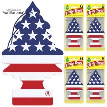 LITTLE TREES Air Fresheners Car Air Freshener. Hanging Tree Provides Long Lasting Scent for Auto or Home. America, 24 Air Fresheners