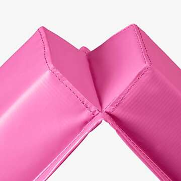 We Sell Mats 9 ft Folding Foam Balance Beam Bar, Portable Gymnastics Equipment for Gymnast, Children or Cheerleaders, Pink