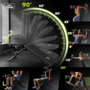 FLYBIRD Adjustable Strength Training Bench for Home