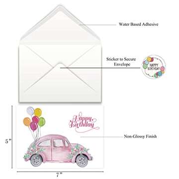 Unique 80 Birthday Cards Bulk Set - Vibrant Warm Wishes