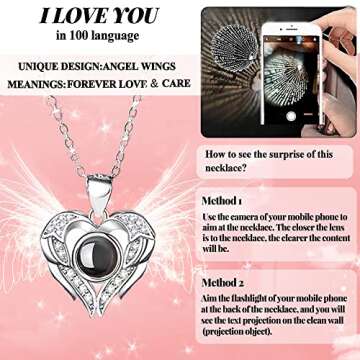 Real Rose & 'I Love You' Necklace Gift for Her