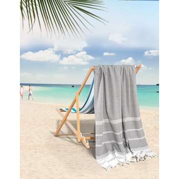 LANE LINEN Beach Towels 6 Pack, Oversized Beach Towel