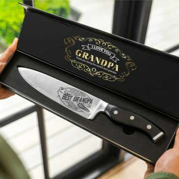 CUTLINX Kitchen Gifts for Grandpa - Unleash His Culinary Passion with a Premium Chef Knife Set - Father's Day Gift- Cooking Gifts for Grandfather - Grandpa Gift Set in Premium Packaging