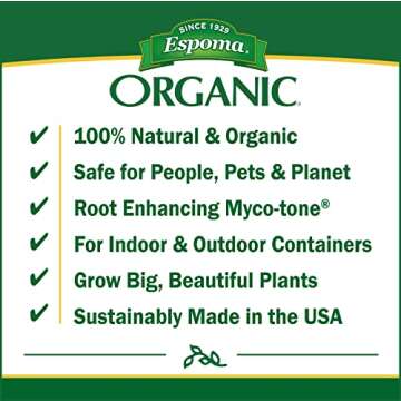 Espoma Organic Potting Soil Mix - All Natural Potting Mix For All Indoor & Outdoor Containers Including Herbs & Vegetables. For Organic Gardening, 8qt. bag. Pack of 1