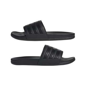 adidas Unisex Adilette Comfort Slides Discontinued Slipper, Black/Black/Black, 4.5 US Men