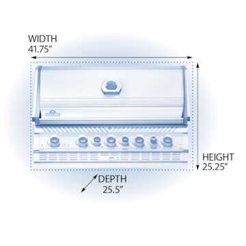 Napoleon BIPRO665RBNSS-3 Built-in Prestige PRO 665 RB Natural Gas Grill Head, 625 sq.in. + Infrared Infrared Rear Burner, Stainless Steel