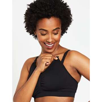 Motherhood Maternity Women's Maternity Seamless Clip Down Nursing Bra, Black, 3X