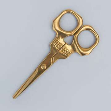 Suck UK Skull Scissors Gold Scissors Scissors All Purpose Gold Office Supplies And Accessories Goth Accessories & Fabric Scissors Skull Decor & Fun Office Supplies Sewing Accessories