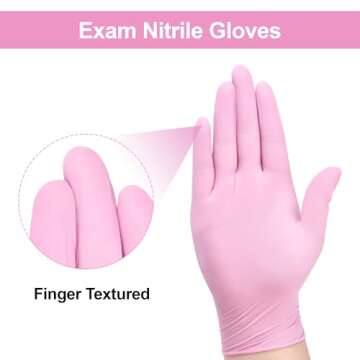 SwiftGrip Pink Disposable Gloves, 3-mil, Medical exam Gloves Disposable Latex Free