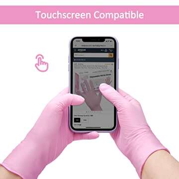 SwiftGrip Pink Disposable Gloves, 3-mil, Medical exam Gloves Disposable Latex Free