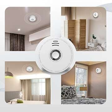 Smoke Detector, Andyssey Fire Alarms Smoke Detectors 9V Replaceable Battery Operated Photoelectric Smoke Alarms with Low Battery Warning, UL Listed Fire Detector for Home, 2 Packs