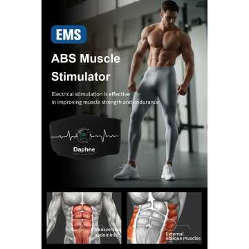 Daphne ABS Stimulator, Ab Stimulator Muscle Toner, Effective Muscle Stimulator for Abdomen, Arms, Legs, Abdominal Toning Belt