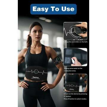 Daphne ABS Stimulator, Ab Stimulator Muscle Toner, Effective Muscle Stimulator for Abdomen, Arms, Legs, Abdominal Toning Belt