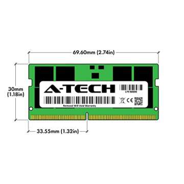 A-Tech 16GB DDR5 5600MHz PC5-44800 CL46 SODIMM 1.1V Non-ECC Unbuffered SO-DIMM 262-Pin Laptop RAM Memory Upgrade Module