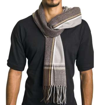 Alpine Swiss Mens Plaid Scarf Soft Winter Scarves Unisex,Fall Plaid,One Size