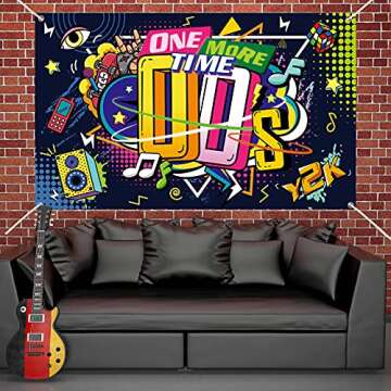 Early 2000s Theme Backdrop Hip Hop Graffiti Back to 00's Party Banner Background 71x43.3 Inch Fabric Wall Table Decorations Photo Booth Props