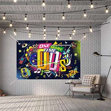 Early 2000s Theme Backdrop Hip Hop Graffiti Back to 00's Party Banner Background 71x43.3 Inch Fabric Wall Table Decorations Photo Booth Props