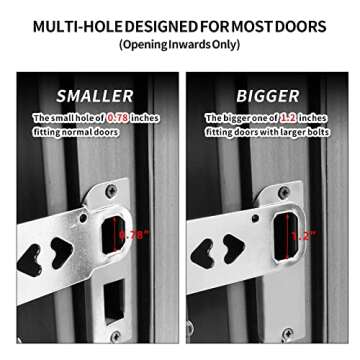 Portable Door Lock, Extra Home Security Locker for Additional Privacy and Safety, Travel Lock Down Locks for Traveling, Hotel, Home, Apartment, College with Door Hanger Sign (2 Pack, Pink)