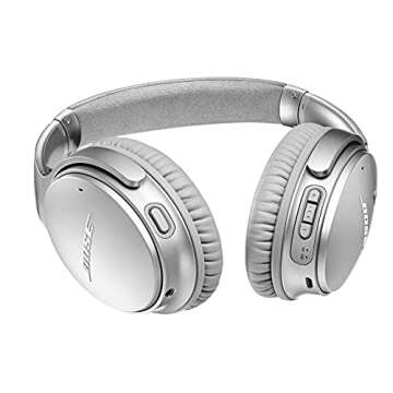 Bose QuietComfort 35 Wireless Headphones II - Stereo - Silver - Wired/Wireless - Bluetooth - 29.5 ft - Over-The-Head - Binaural - Circumaural - 3.93 ft Cable - Noise (Renewed)