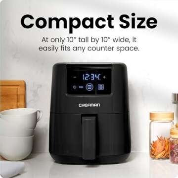 CHEFMAN 2 Qt Mini Air Fryer – Compact Digital Cooker for Quick Meals