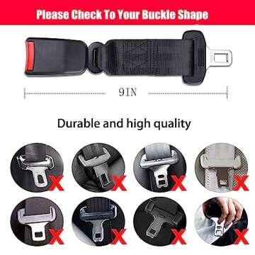 ZARINI 2 PCS Black Buckle Polyester,for Comfortable Use,Ships from The US