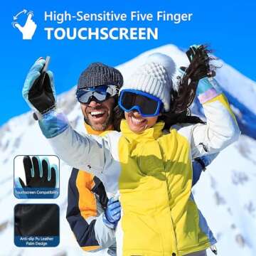 Ski Gloves, Warmest Waterproof and Breathable Snow Gloves for Cold Weather, Fits Both Men & Women,for Parent Child Outdoor