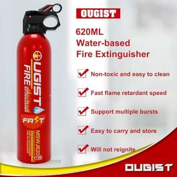 4 in-1 Portable Fire Extinguisher with Mount - Ideal for Home & Car