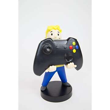 Exquisite Gaming: Fallout 76: Variant Vault Boy - Original Mobile Phone & Gaming Controller Holder, Device Stand, Cable Guys, Licensed Figure