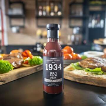 1934 BBQ Sauces - Original, Smoke, Heat & Sweet Onion, 14 OZ. Bottles, 4 Pack | No High Fructose Corn Syrup